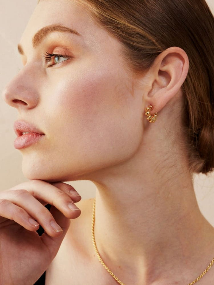 Flat Croissant Hoops Earring