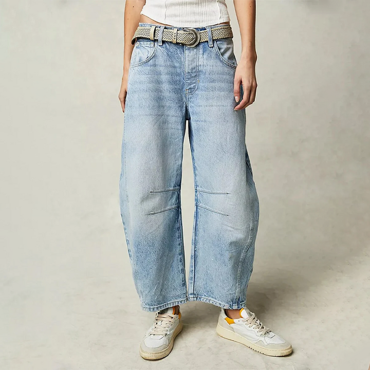Ladies Casual Wide Jeans – Comfortable Stretch Denim, Casual Pants for Daily Use