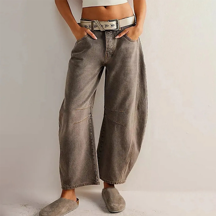 Ladies Casual Wide Jeans – Comfortable Stretch Denim, Casual Pants for Daily Use