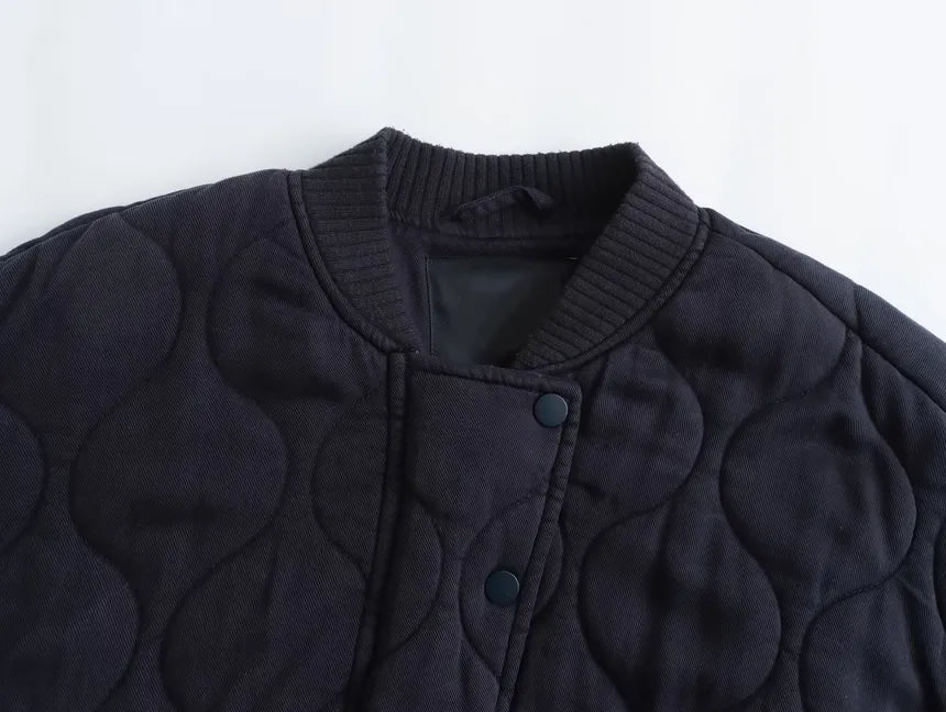 Cotton Jacket with Round Neckline