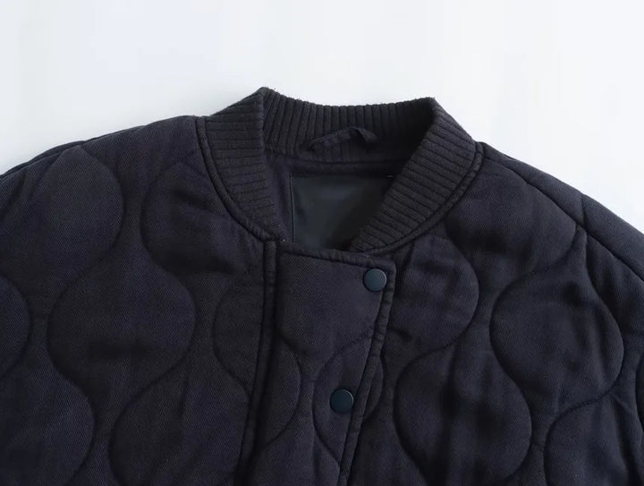 Cotton Jacket with Round Neckline