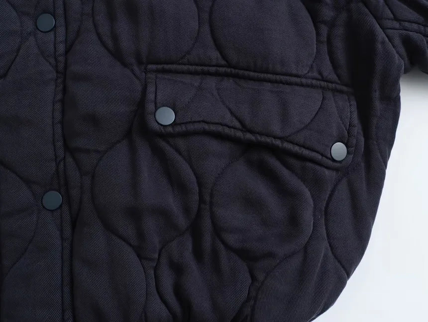 Cotton Jacket with Round Neckline