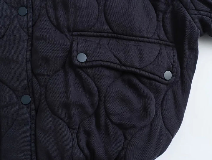 Cotton Jacket with Round Neckline