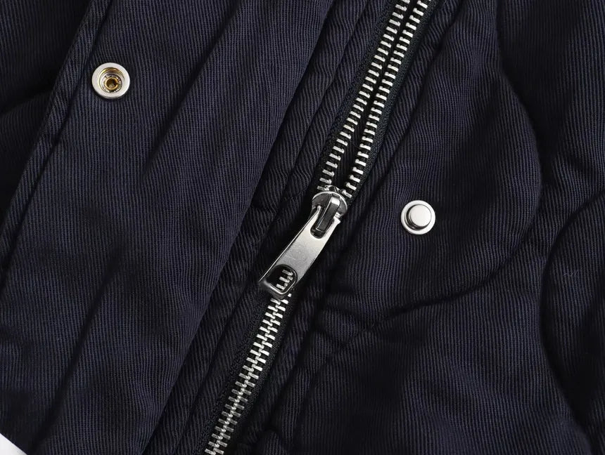 Cotton Jacket with Round Neckline