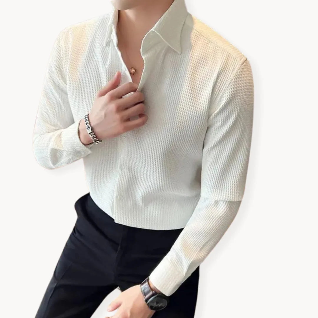 LAURENT MONACO | SLIM TEXTURED SHIRT FOR MEN