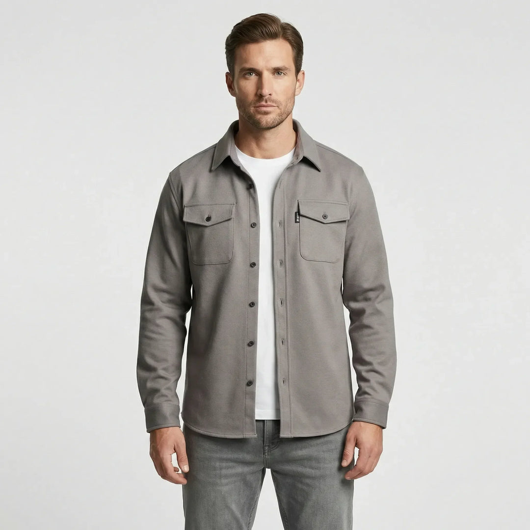 Long-Sleeved Overshirt with Chest Pockets - Pablo