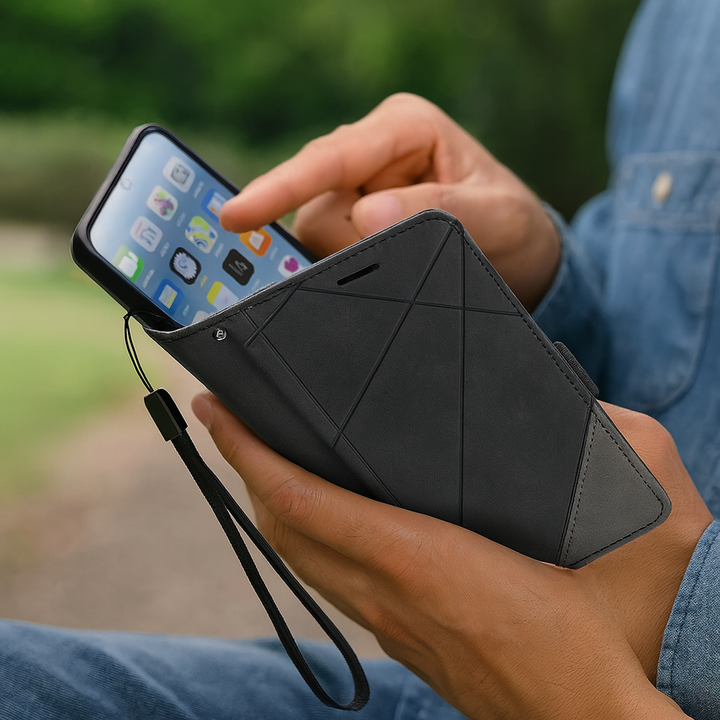Foldable Leather Case for Smartphones