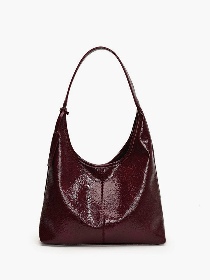Glossy Soft-Structured Hobo Bag