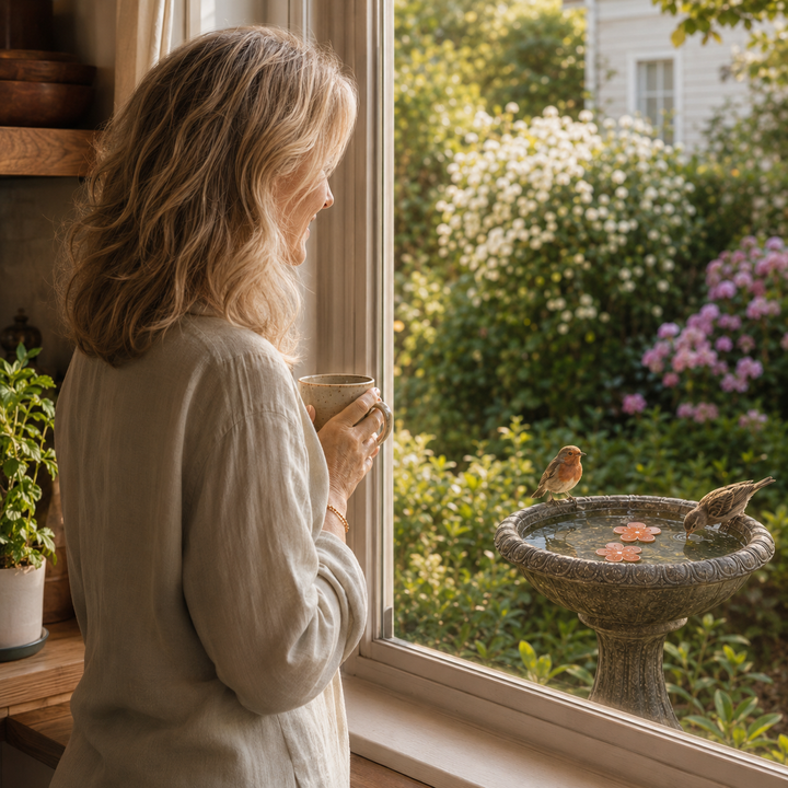 Bloomara Pure Copper Bird Bath Purifier Disc, Algae Control Flower - Elena Harper