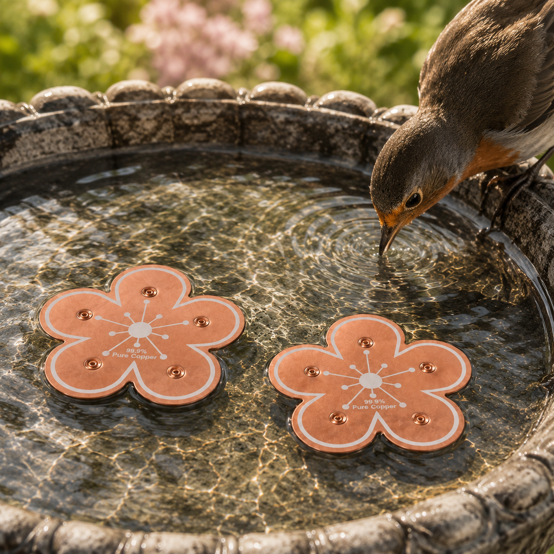 Bloomara Pure Copper Bird Bath Purifier Disc, Algae Control Flower - Elena Harper