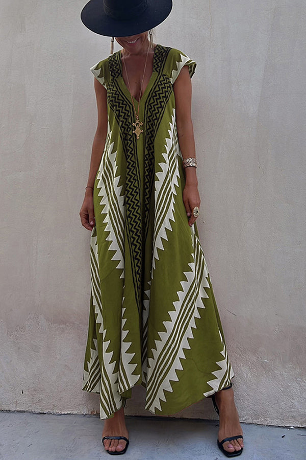 Camille | Casual Bohemian Dress with V-Neck