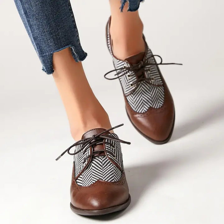 Women's Striped Lace-Up Shoes for Effortless Style