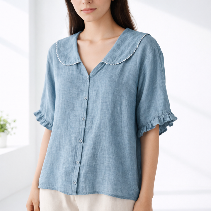 PETER PAN COLLAR BLOUSE FOR WOMEN