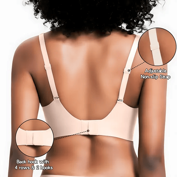 Lila Miela™ wireless V-neck jelly bra by Emma & Rose Durban, soft nylon blend, comfortable lift for women's lingerie.