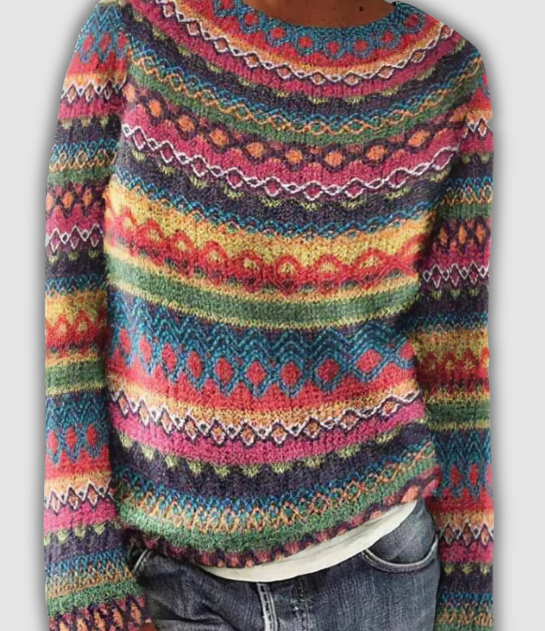 Emma & Rose Cape Town classic sweater paired with stylish loafers, showcasing a cozy and elegant outfit.
