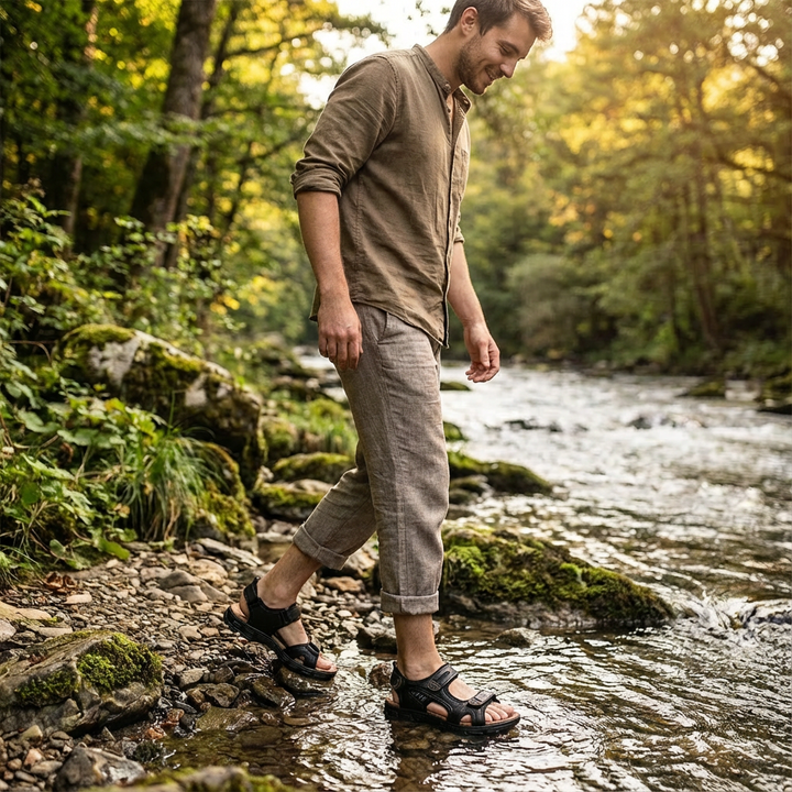 Lucas | Unisex Trekking Sandals with Velcro Fastenings and Traction Sole | Adventure