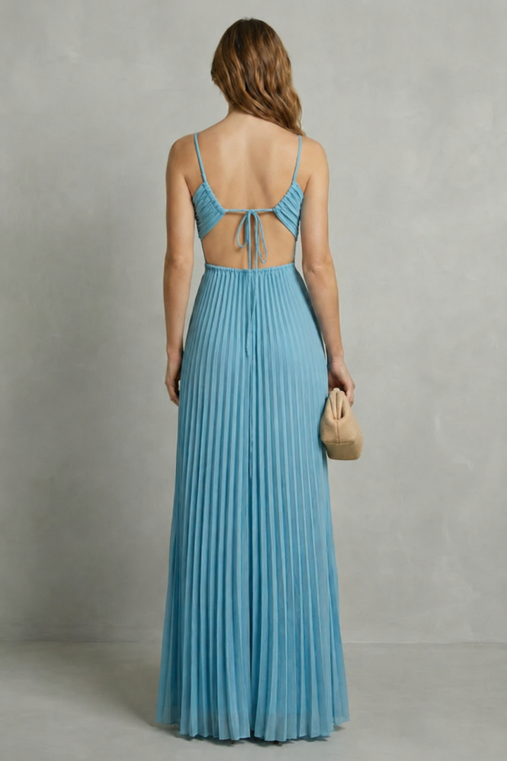 Luellara – Pleated halter elegance – Maxi dress