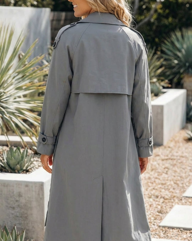 Women’s Double-Breasted Long Trench Coat