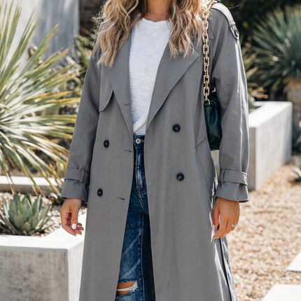 Women’s Double-Breasted Long Trench Coat