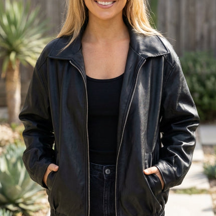 Women’s Oversized Zip Up Bomber Jacket