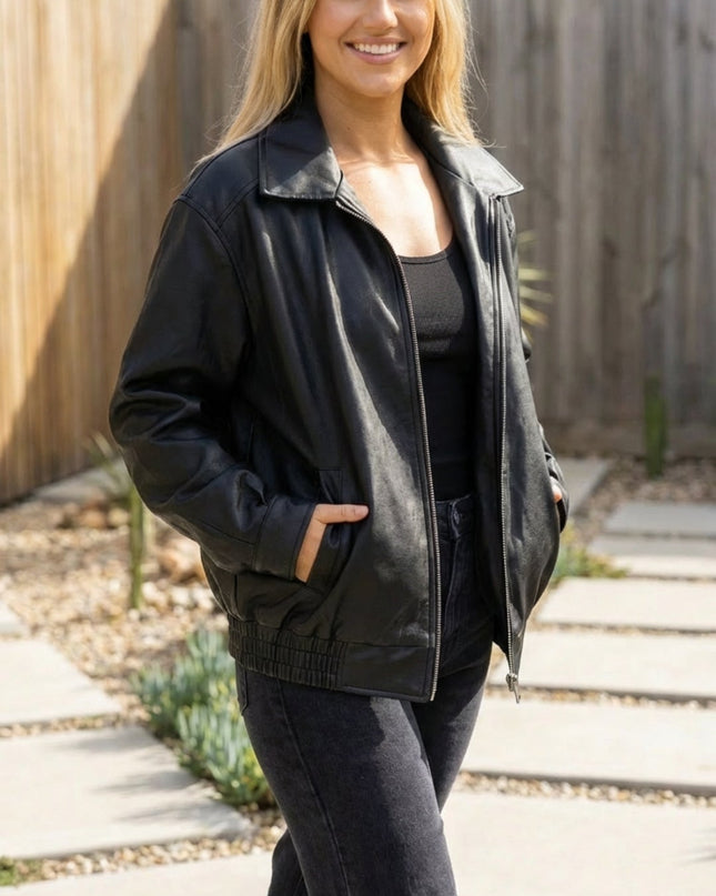 Women’s Oversized Zip Up Bomber Jacket