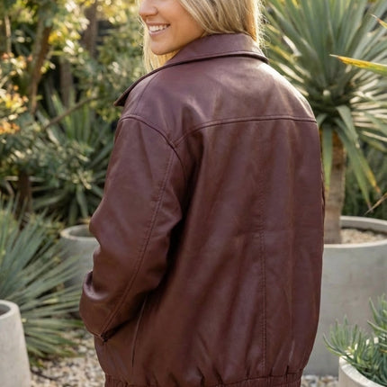 Women’s Oversized Zip Up Bomber Jacket