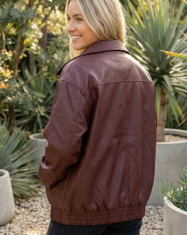 Women’s Oversized Zip Up Bomber Jacket