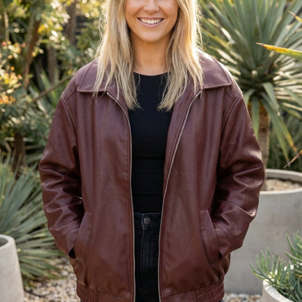 Women’s Oversized Zip Up Bomber Jacket