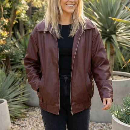 Women’s Oversized Zip Up Bomber Jacket