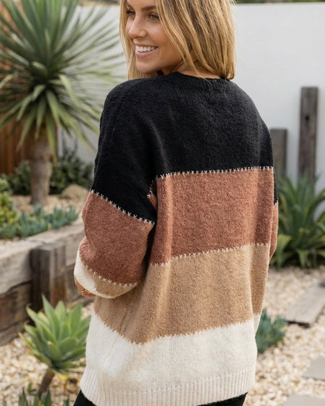 Women’s Striped Knit Sweater Pullover