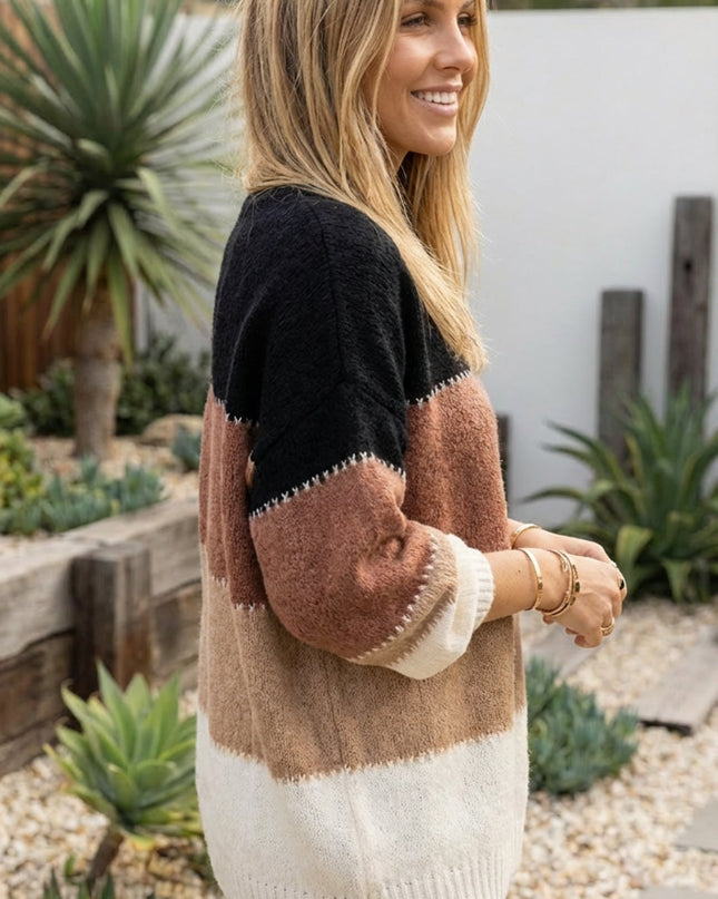 Women’s Striped Knit Sweater Pullover
