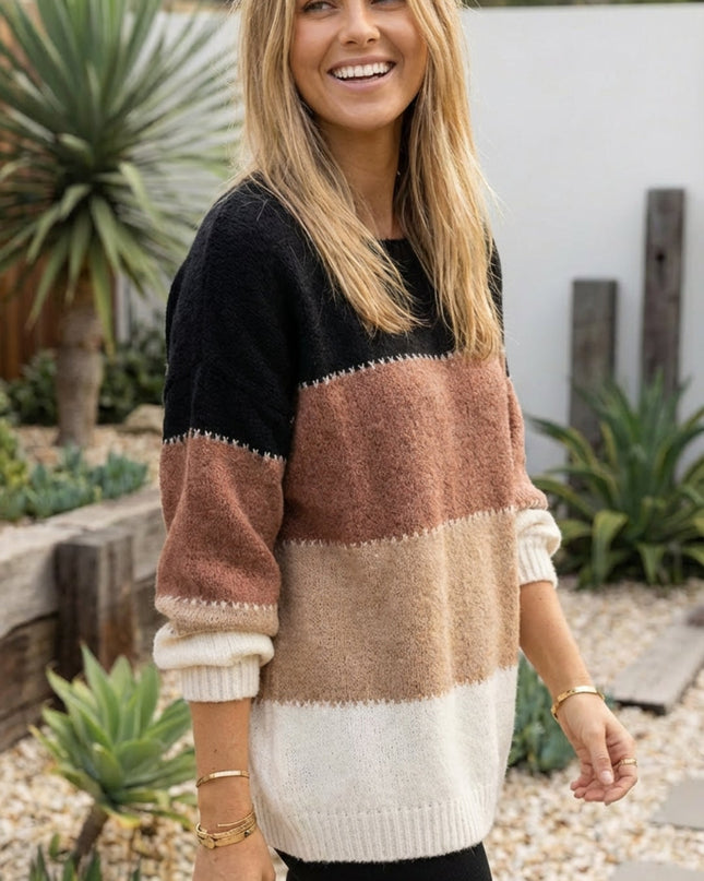 Women’s Striped Knit Sweater Pullover