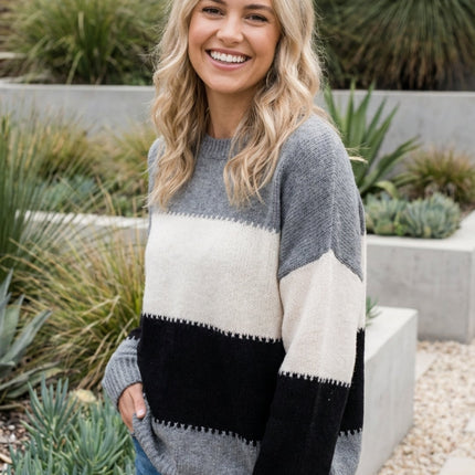 Women’s Striped Knit Sweater Pullover