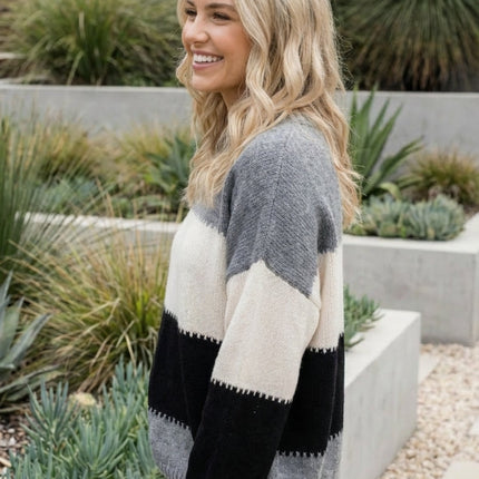 Women’s Striped Knit Sweater Pullover