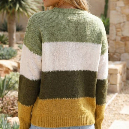 Women’s Striped Knit Sweater Pullover