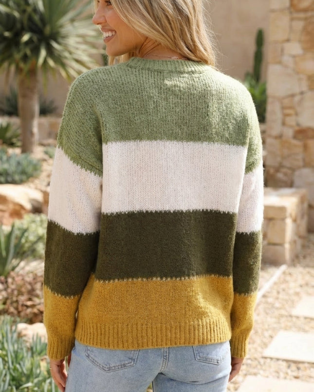 Women’s Striped Knit Sweater Pullover