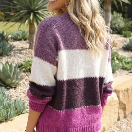 Women’s Striped Knit Sweater Pullover