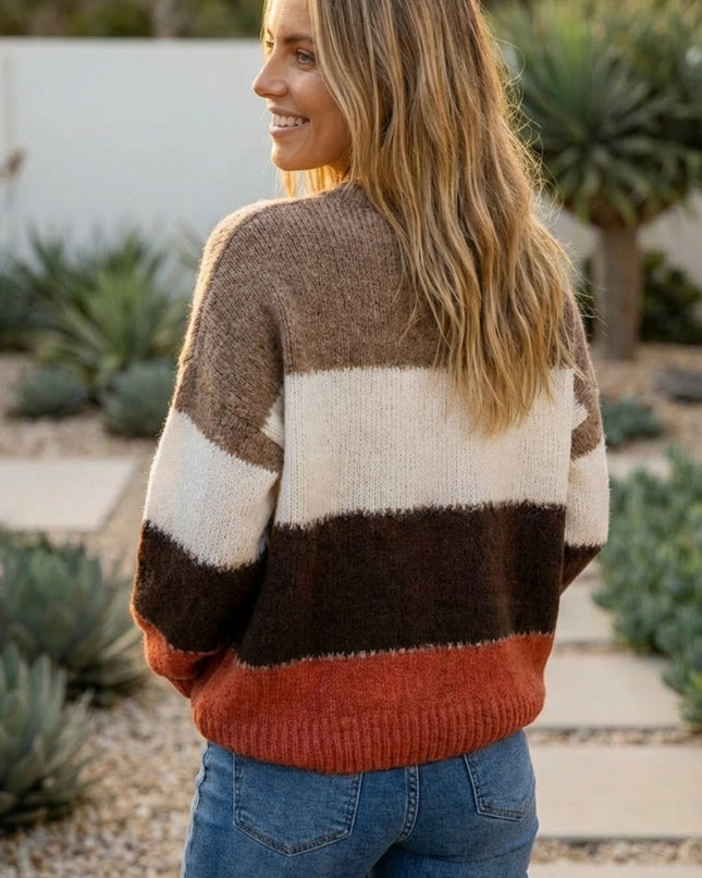 Women’s Striped Knit Sweater Pullover