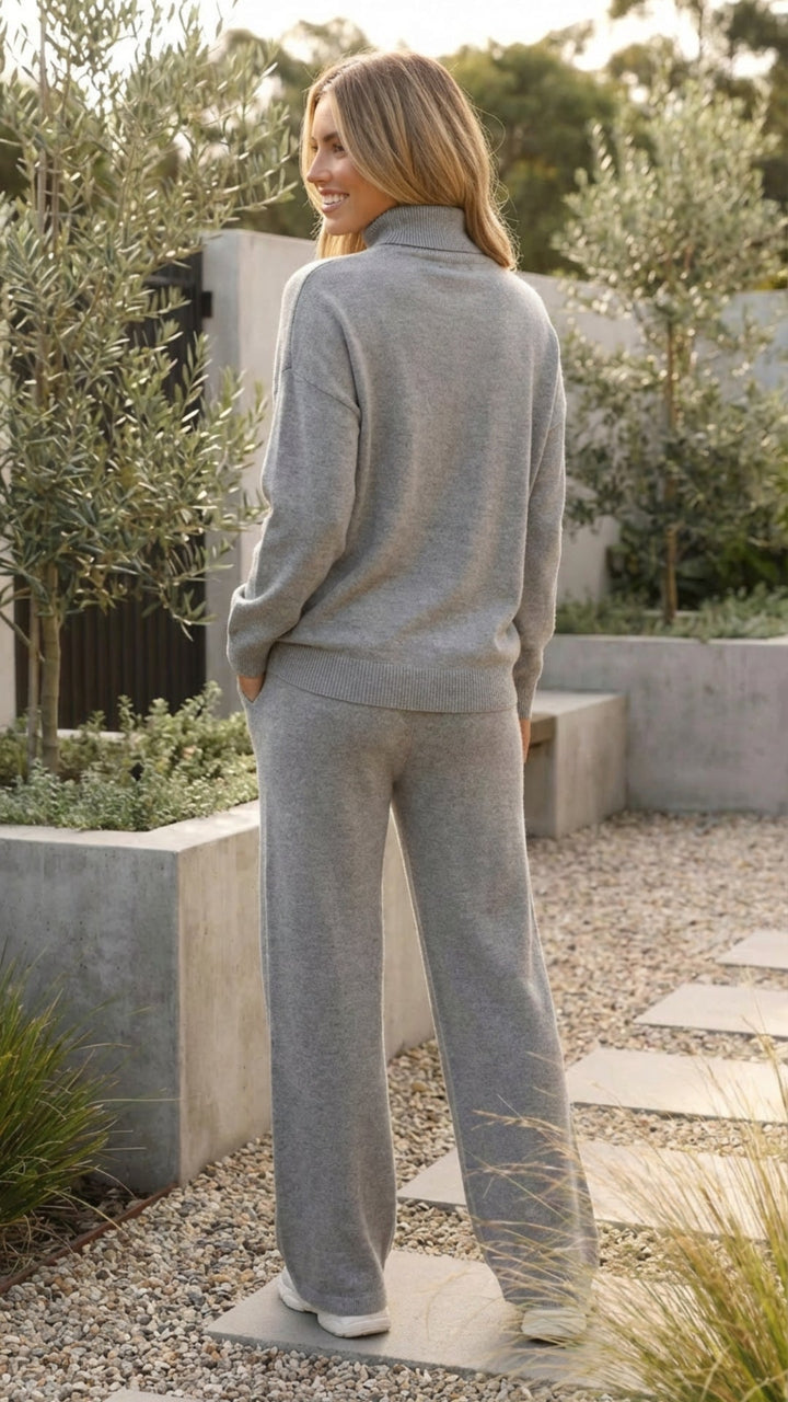 Women’s Two Piece Matching Turtleneck Knit Lounge Set
