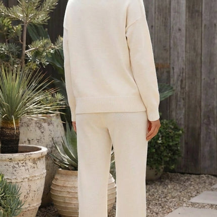 Women’s Two Piece Matching Turtleneck Knit Lounge Set