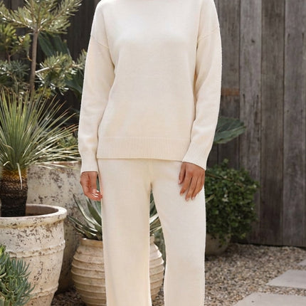 Women’s Two Piece Matching Turtleneck Knit Lounge Set