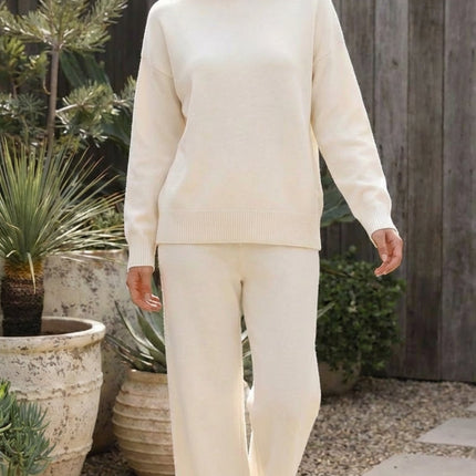 Women’s Two Piece Matching Turtleneck Knit Lounge Set