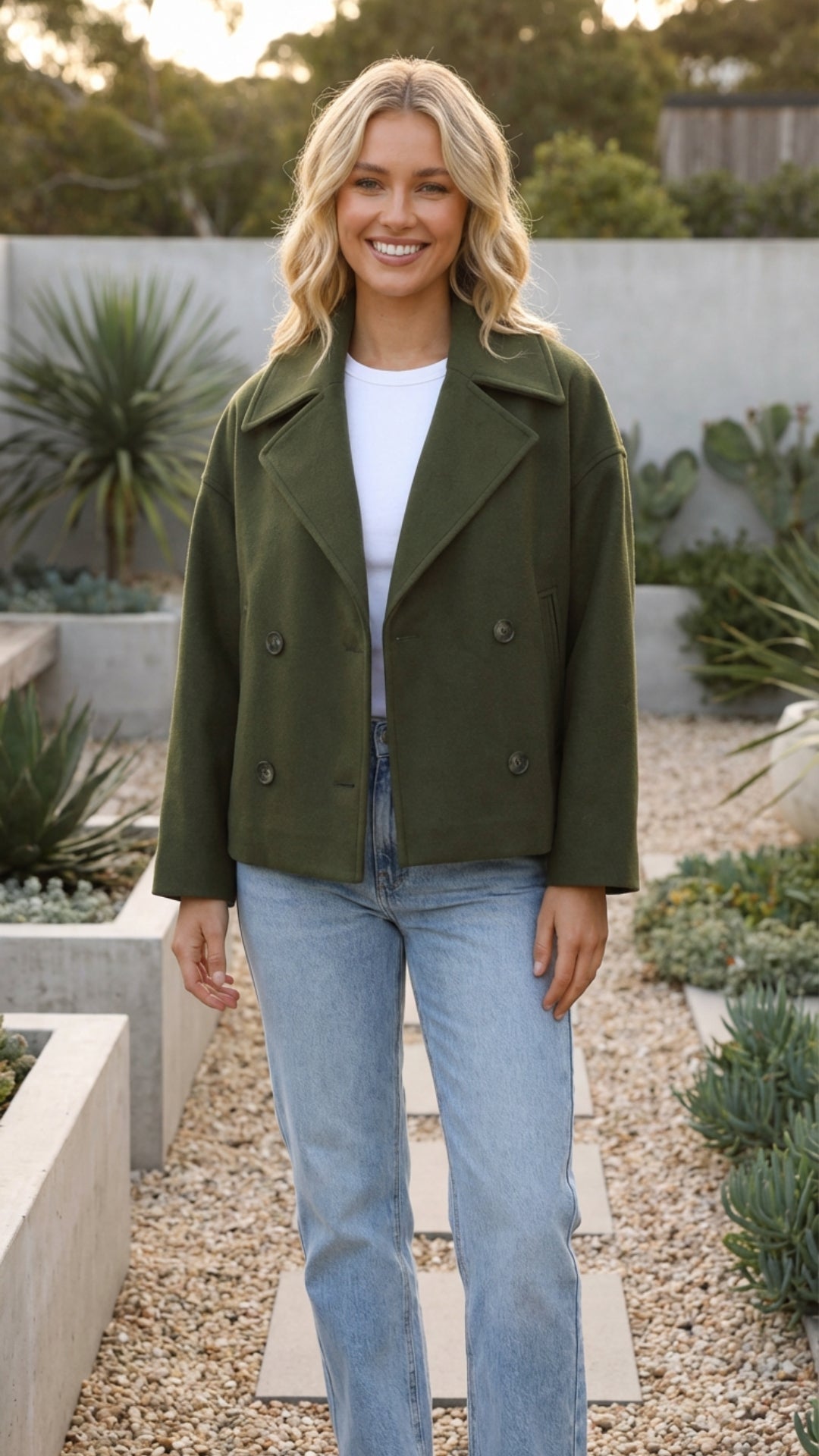 Women's Autumn Double-Breasted Cropped Jacket