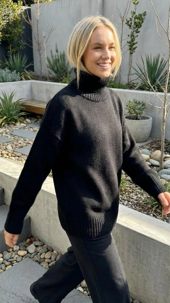 Women's Turtleneck Knit Sweater Pullover