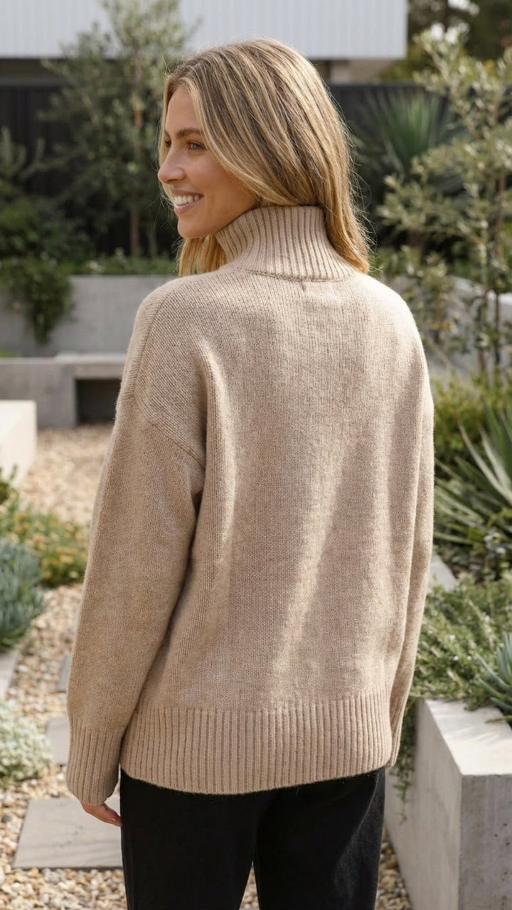 Women's Turtleneck Knit Sweater Pullover