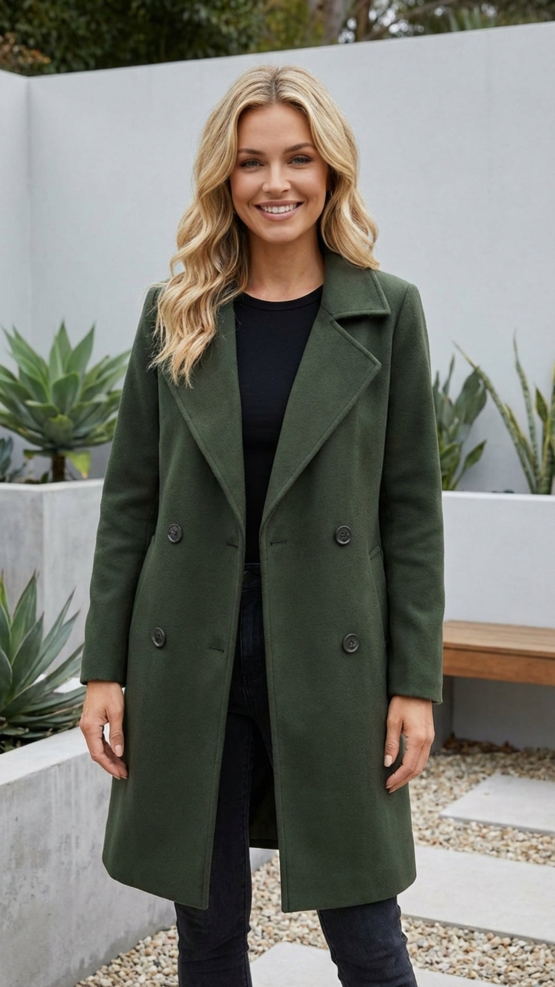 Women's Double Breasted Long Coat