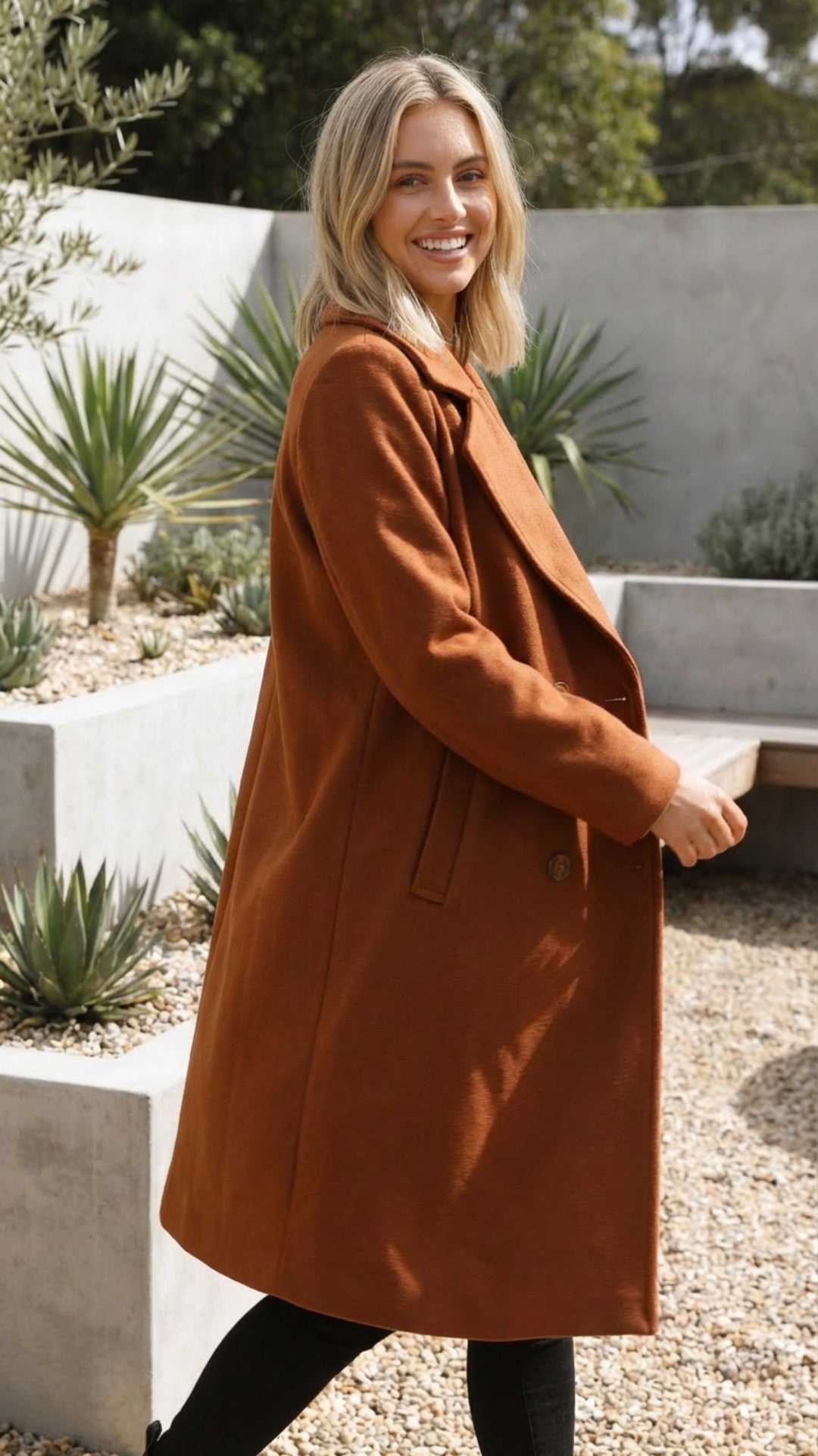 Women's Double Breasted Long Coat