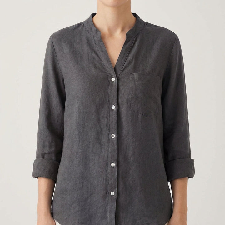 Luna | Women's Blouse with V-Neck and Rolled Sleeves | Casual Chic
