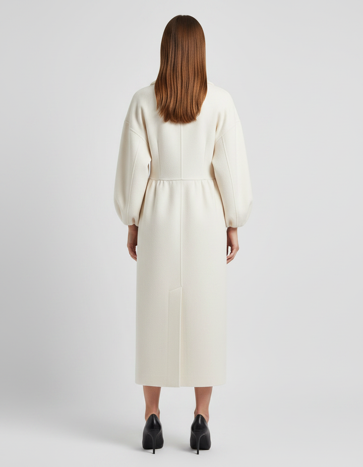 White Double Breasted Maxi Coat Occasion