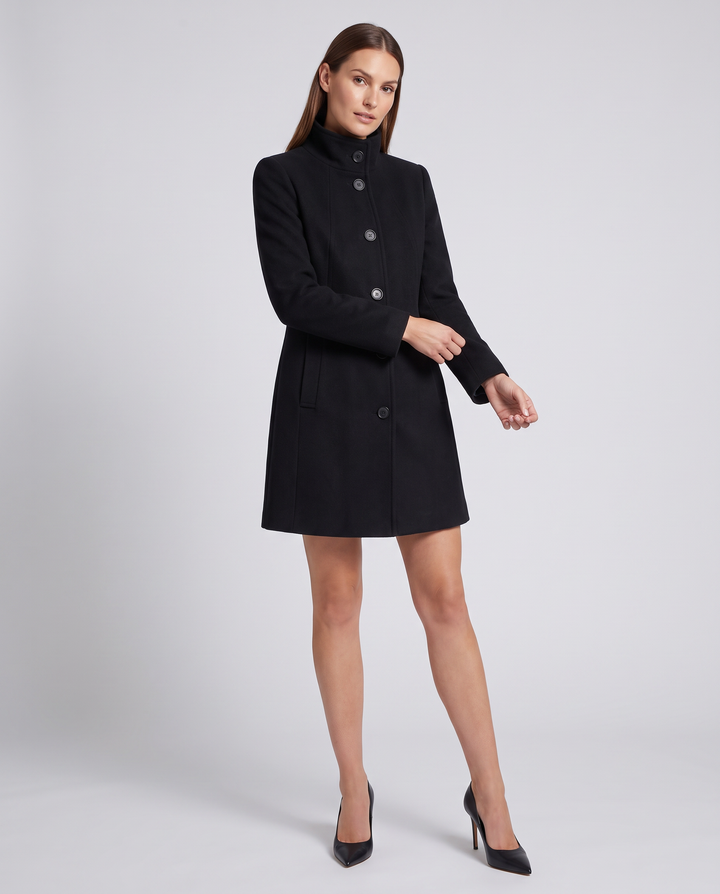 Classic Button Coat Straight Fit Autumn